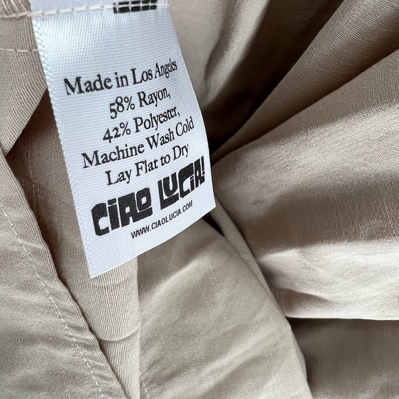 Ciao Lucia Daria Crepe Sleeveless Tank Midi Dress In Taupe Multi - Picture 7 of 9